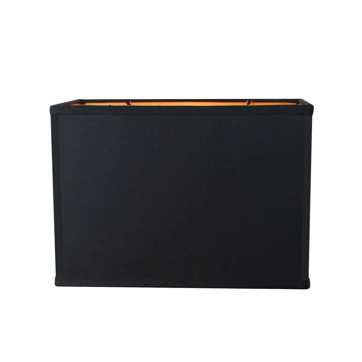 14"W x 10"H Black Rectangular Drum Lampshade