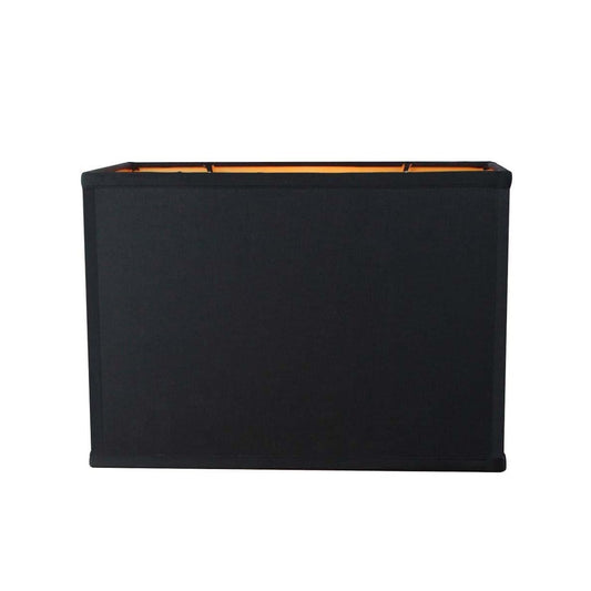 14"W x 10"H Black Rectangular Drum Lampshade