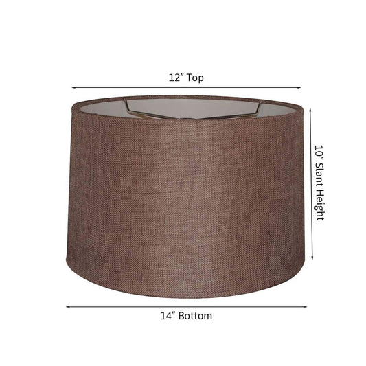 14"W x 10"H Hardback Drum Lamp Shade Chocolate Burlap