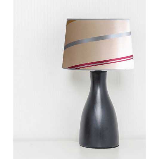 14"W x 10"H Juliette Striped Raw Silk Drum Shade