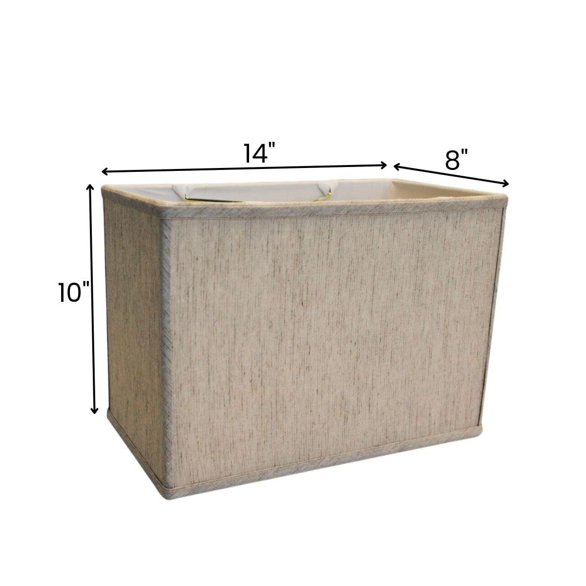 14"W x 10"H Rectangular Drum Lampshade Softback Textured Oatmeal
