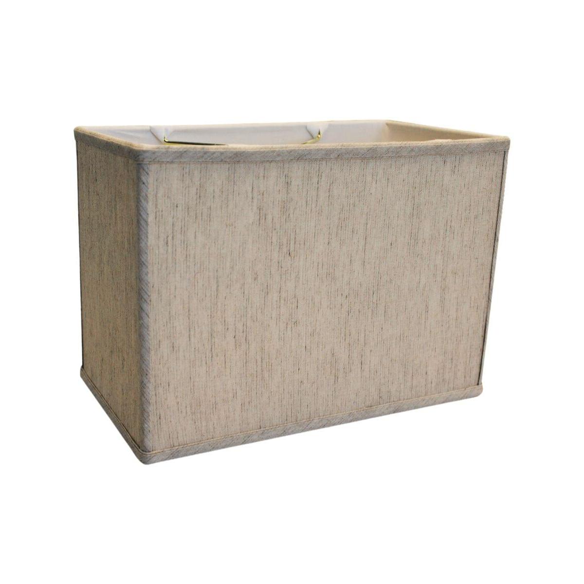 14"W x 10"H Rectangular Drum Lampshade Softback Textured Oatmeal