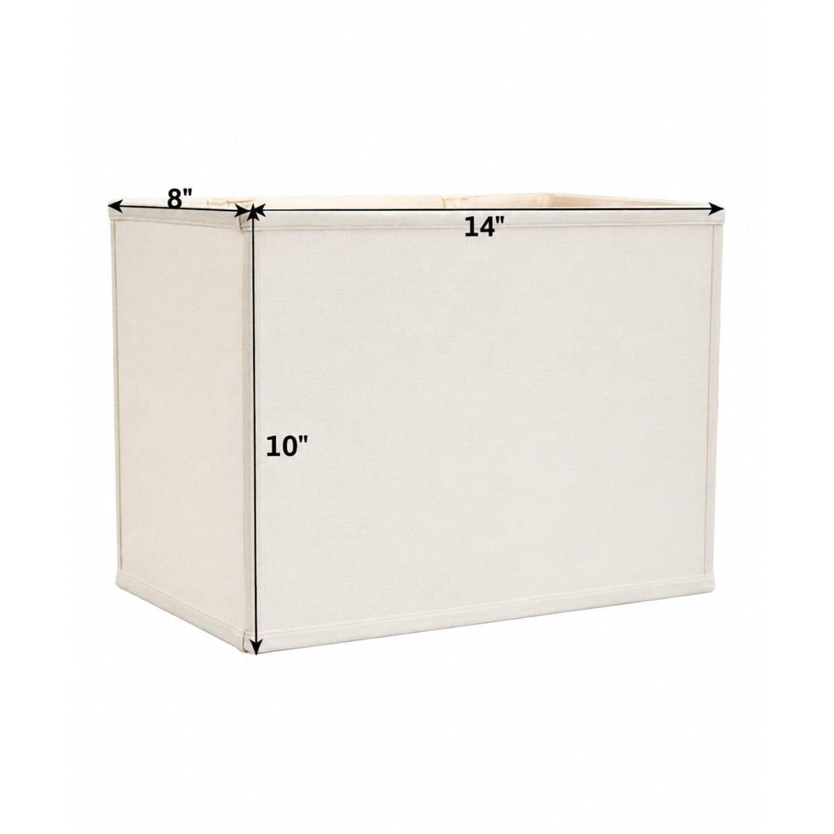 14"W x 10"H Rectangular Drum Lampshade White