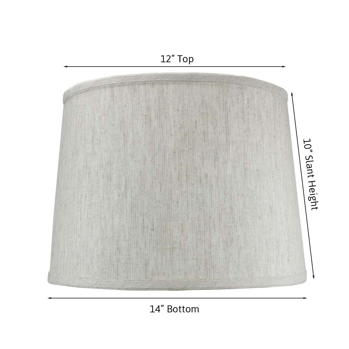 14"W x 10"H Textured Oatmeal Drum Shade