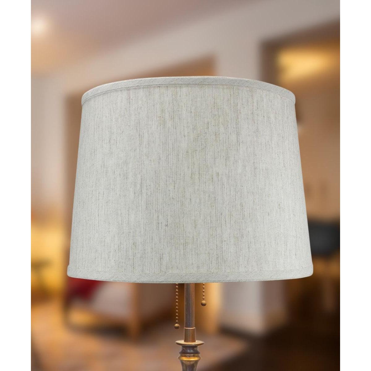 14"W x 10"H Textured Oatmeal Drum Shade