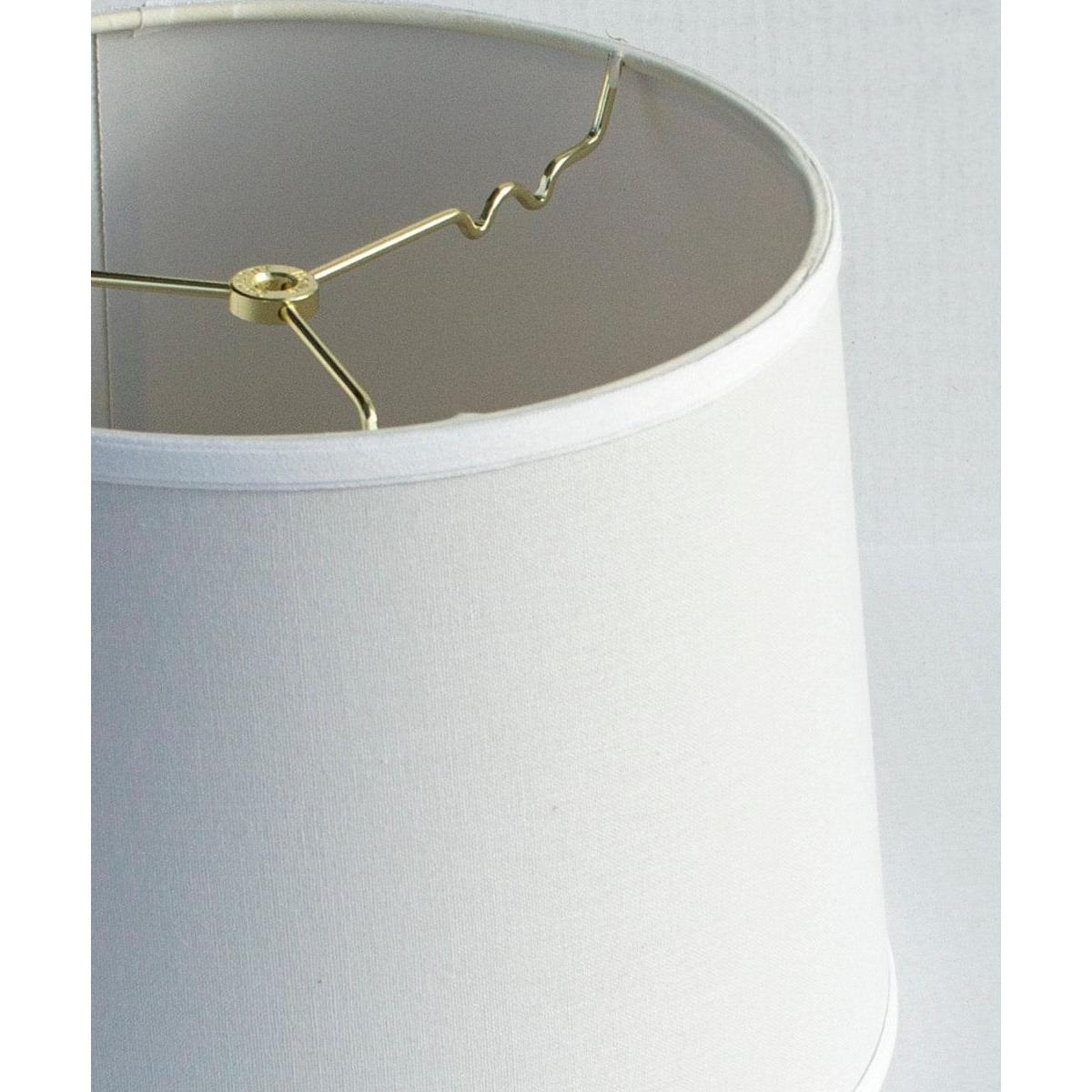 14"W x 10"H White Linen Drum Lampshade