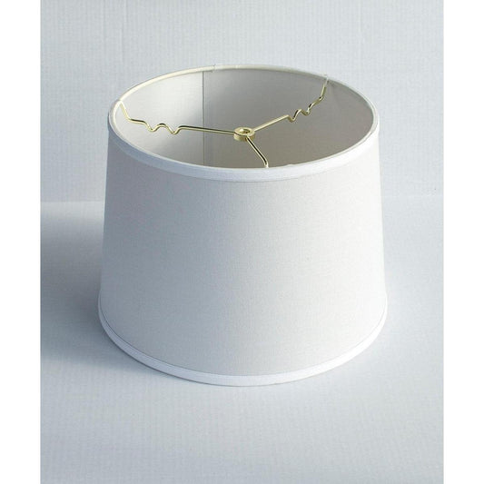 14"W x 10"H White Linen Drum Lampshade