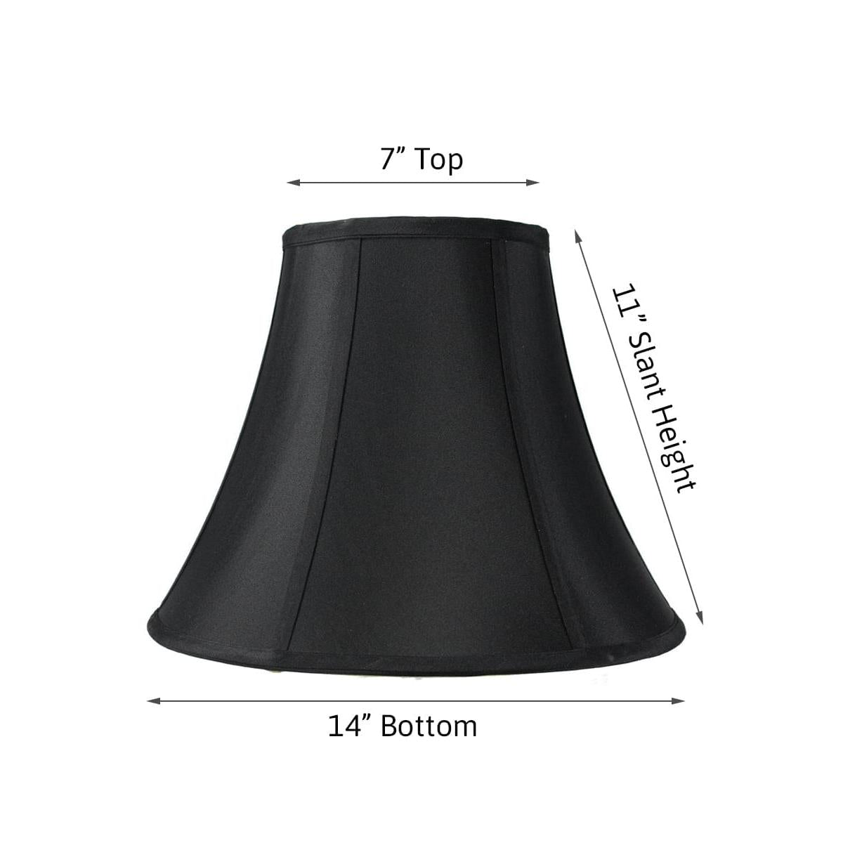 14"W x 11"H Black with Gold Lining Bell Lampshade