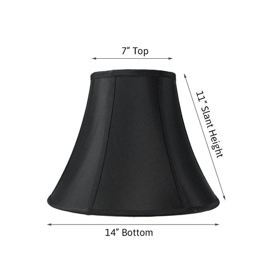 14"W x 11"H Black with Gold Lining Bell Lampshade