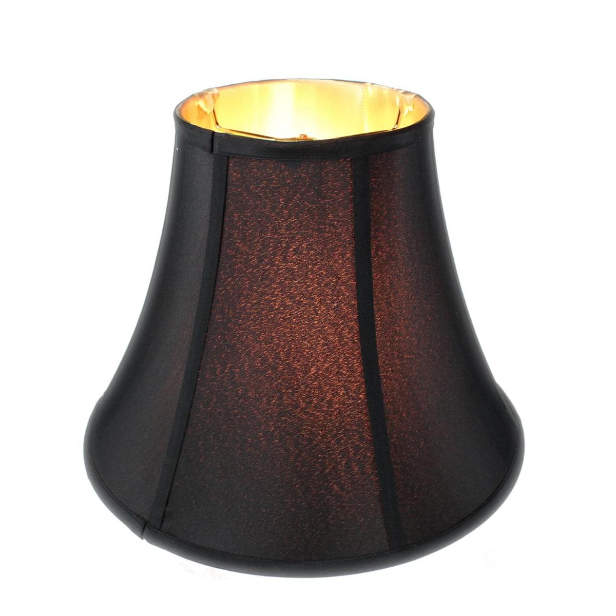 14"W x 11"H Black with Gold Lining Bell Lampshade
