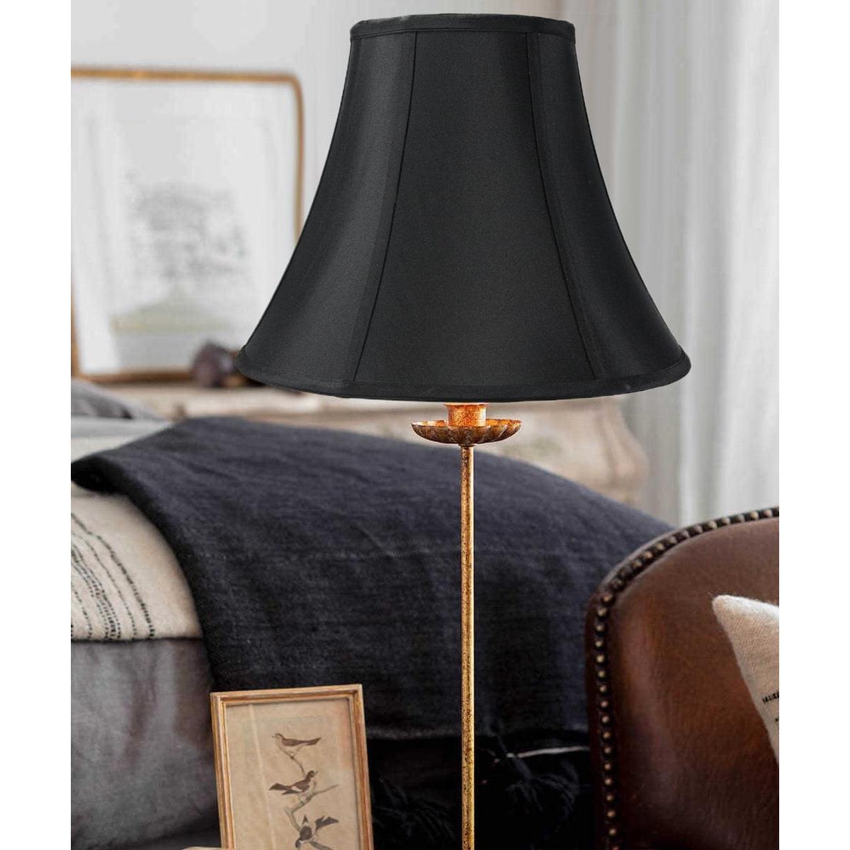 14"W x 11"H Black with Gold Lining Bell Lampshade