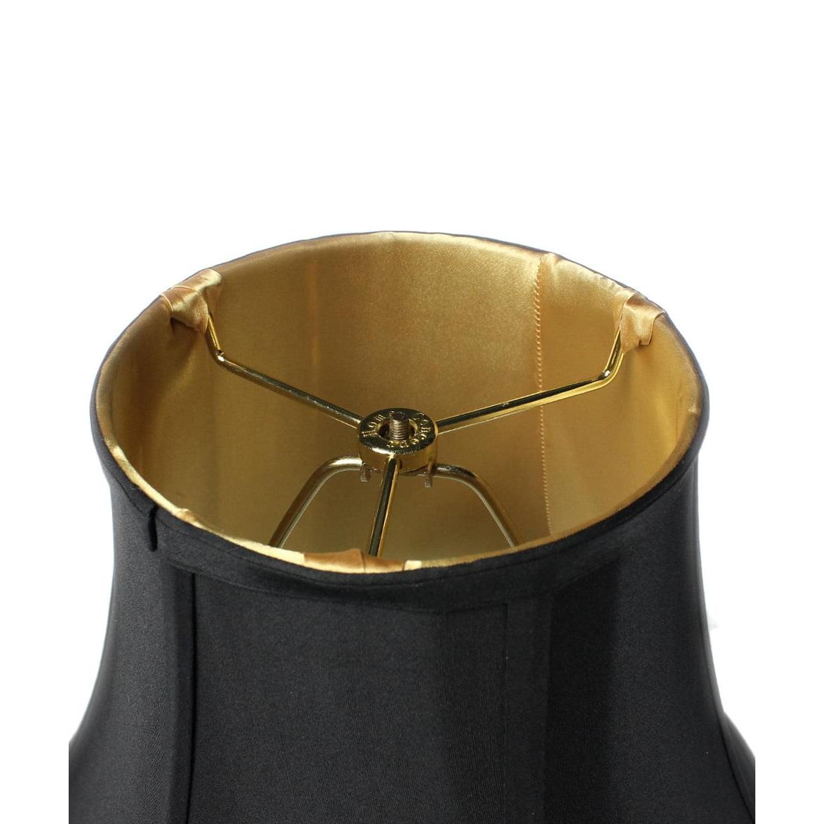 14"W x 11"H Black with Gold Lining Bell Lampshade