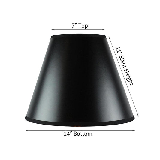 14"W x 11"H Bold Black with True Gold Lining Hard Back Empire Lampshade