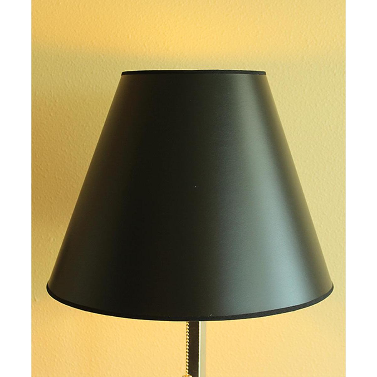 14"W x 11"H Bold Black with True Gold Lining Hard Back Empire Lampshade
