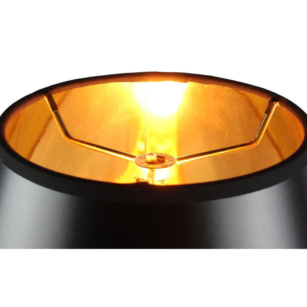 14"W x 11"H Bold Black with True Gold Lining Hard Back Empire Lampshade