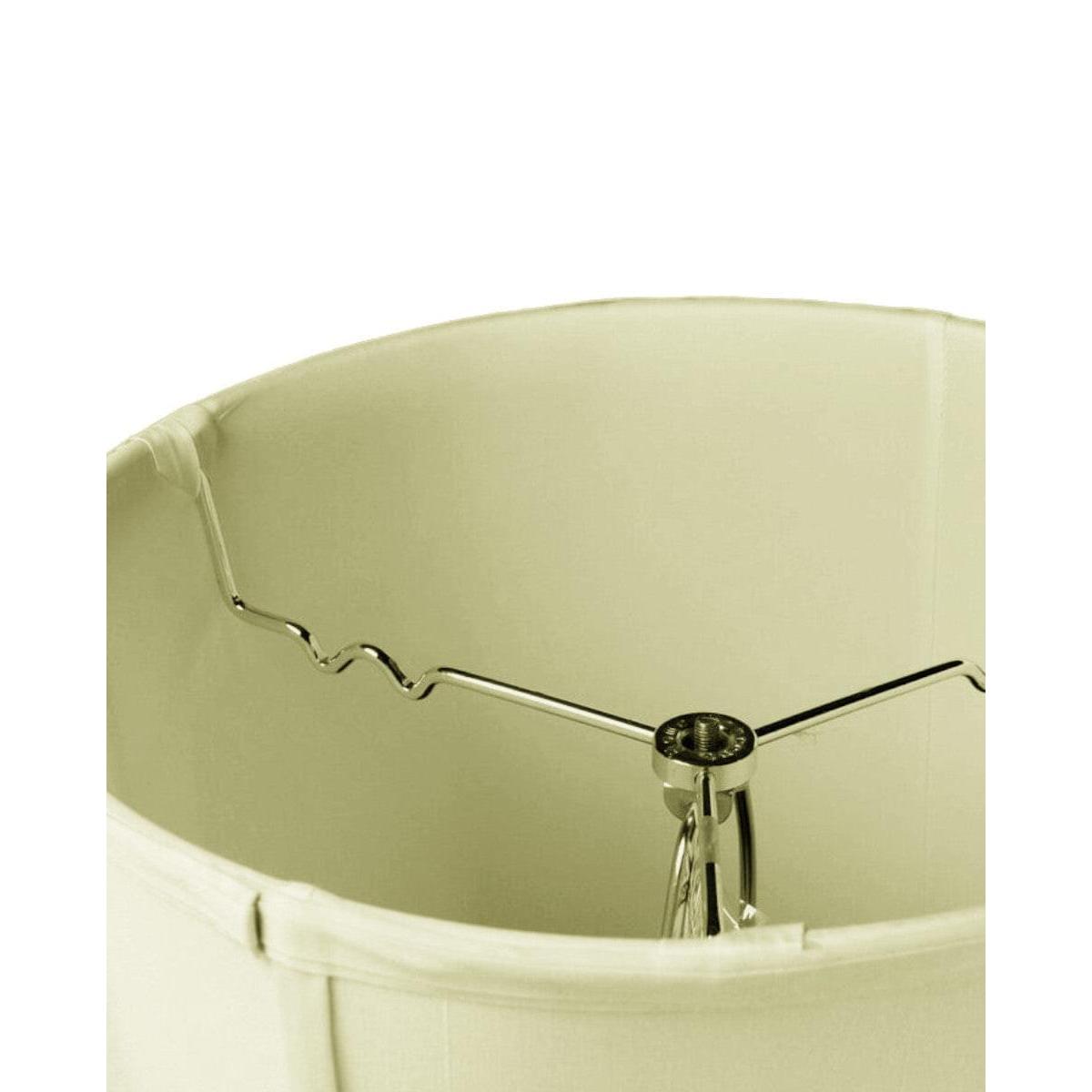 14"W x 15"H Drum Lampshade with Piping Eggshell