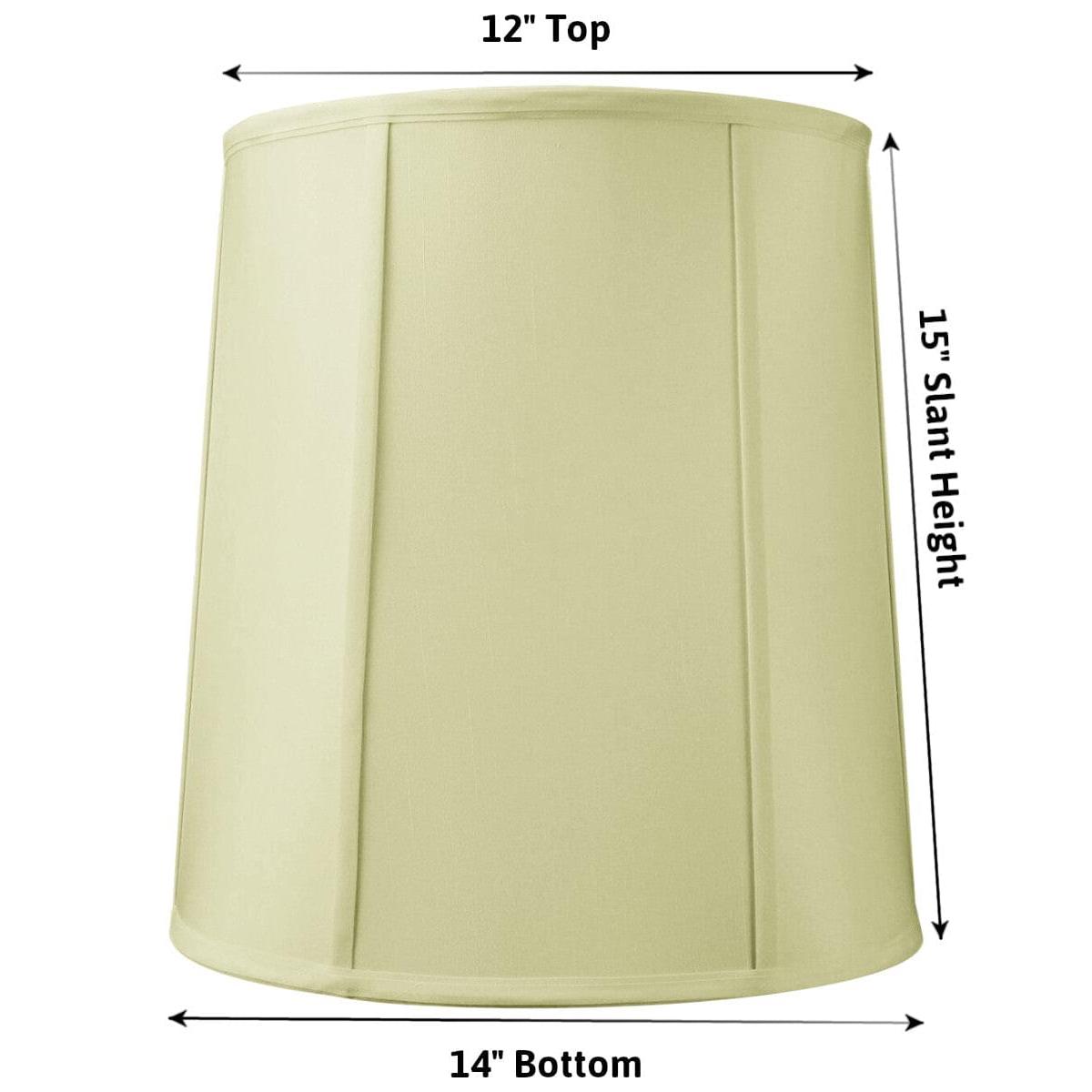 14"W x 15"H Drum Lampshade with Piping Eggshell