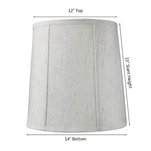 14"W x 15"H Softback Drum Shade Textured Oatmeal Fabric