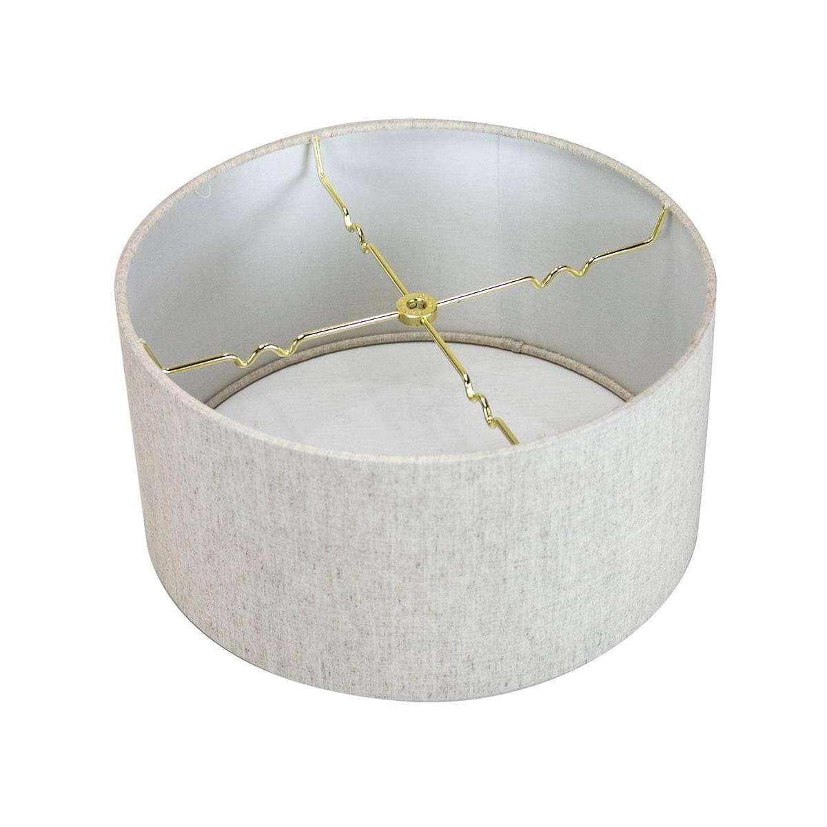 14"W x 7"H Textured Oatmeal Hardback Drum Lampshade