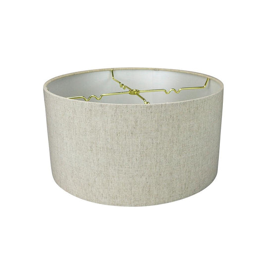 14"W x 7"H Textured Oatmeal Hardback Drum Lampshade