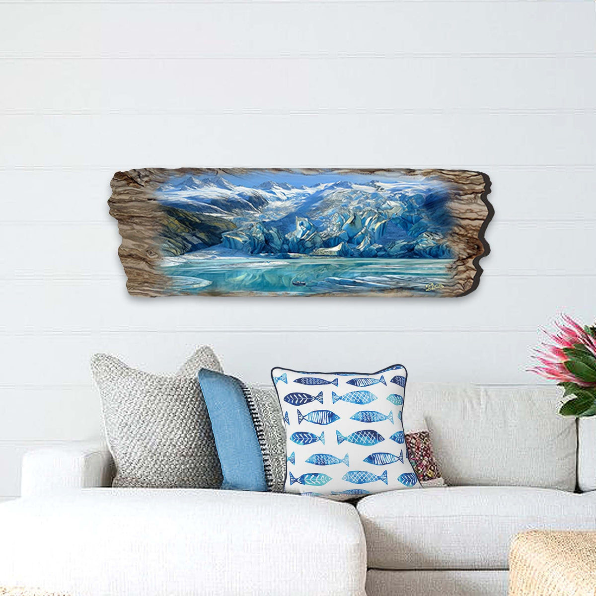 Majestic Glacier Wooden Wall Art by G. DeBrekht Coastal Decor - 8491105W