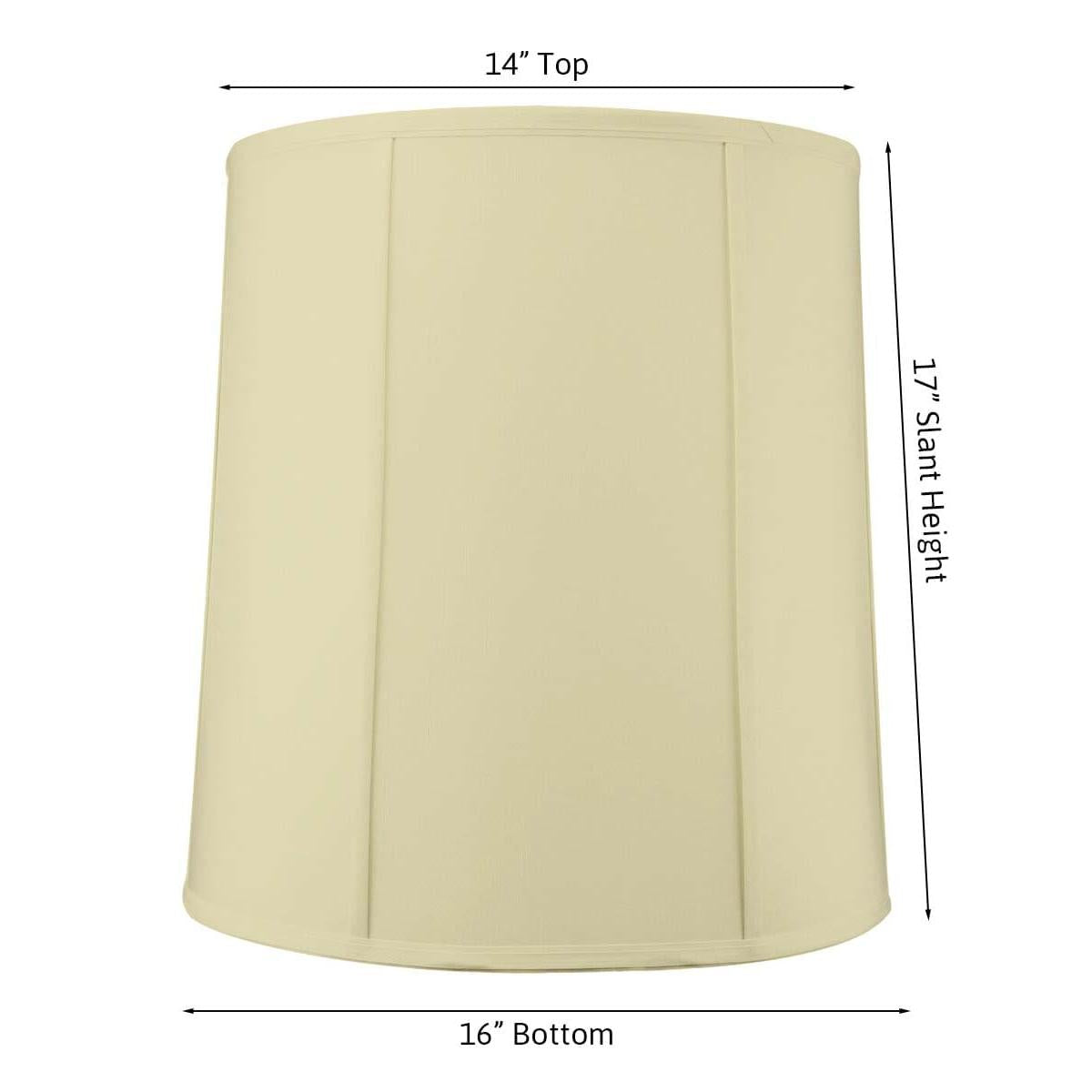 14"x16"x17" Large Drum Lampshade Egg Shell Shantung, Large Cylinder Replacement Lamp Shade for Tall Table Lamps