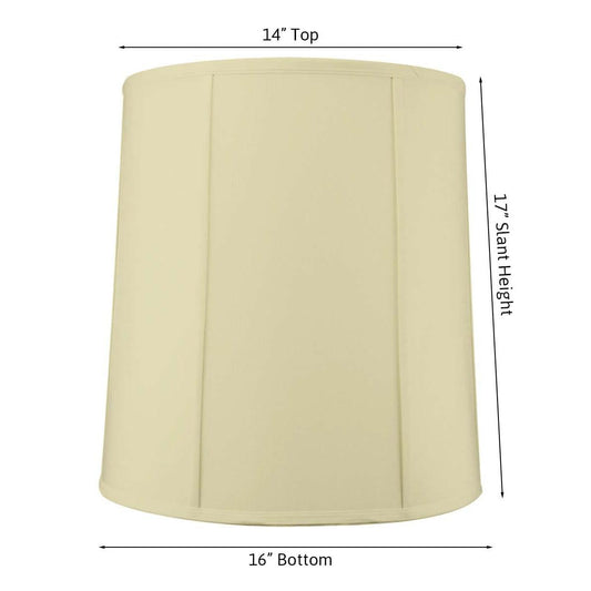 14"x16"x17" Large Drum Lampshade Egg Shell Shantung, Large Cylinder Replacement Lamp Shade for Tall Table Lamps