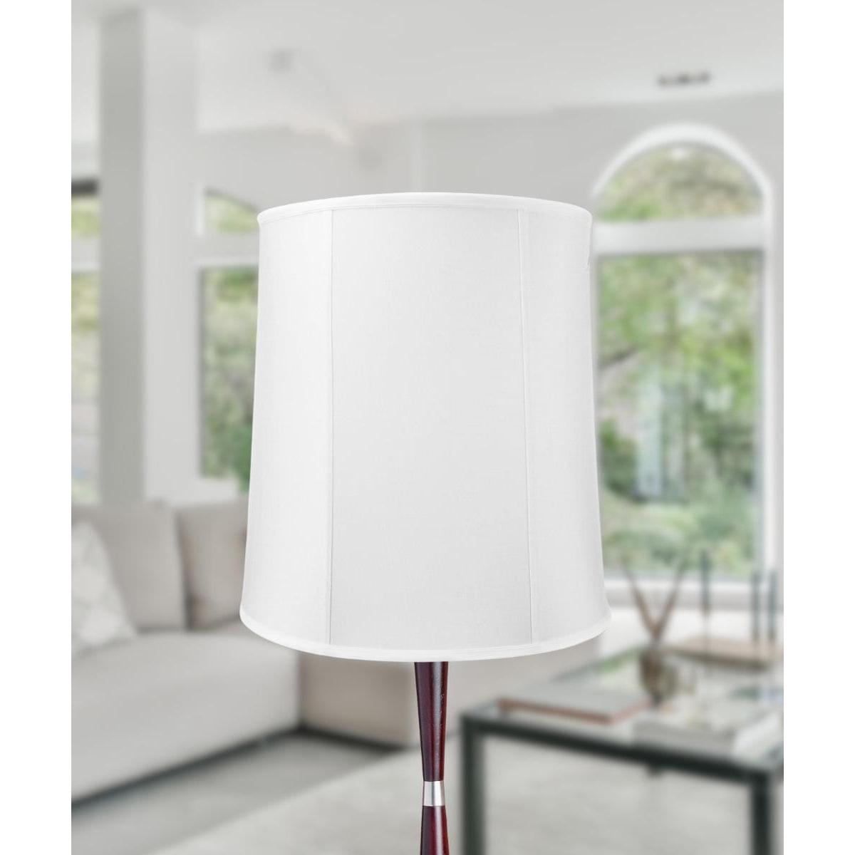 14"x16"x17" Large Drum Lampshade White Shantung, Large Cylinder Replacement Lamp Shade for Tall Table Lamps