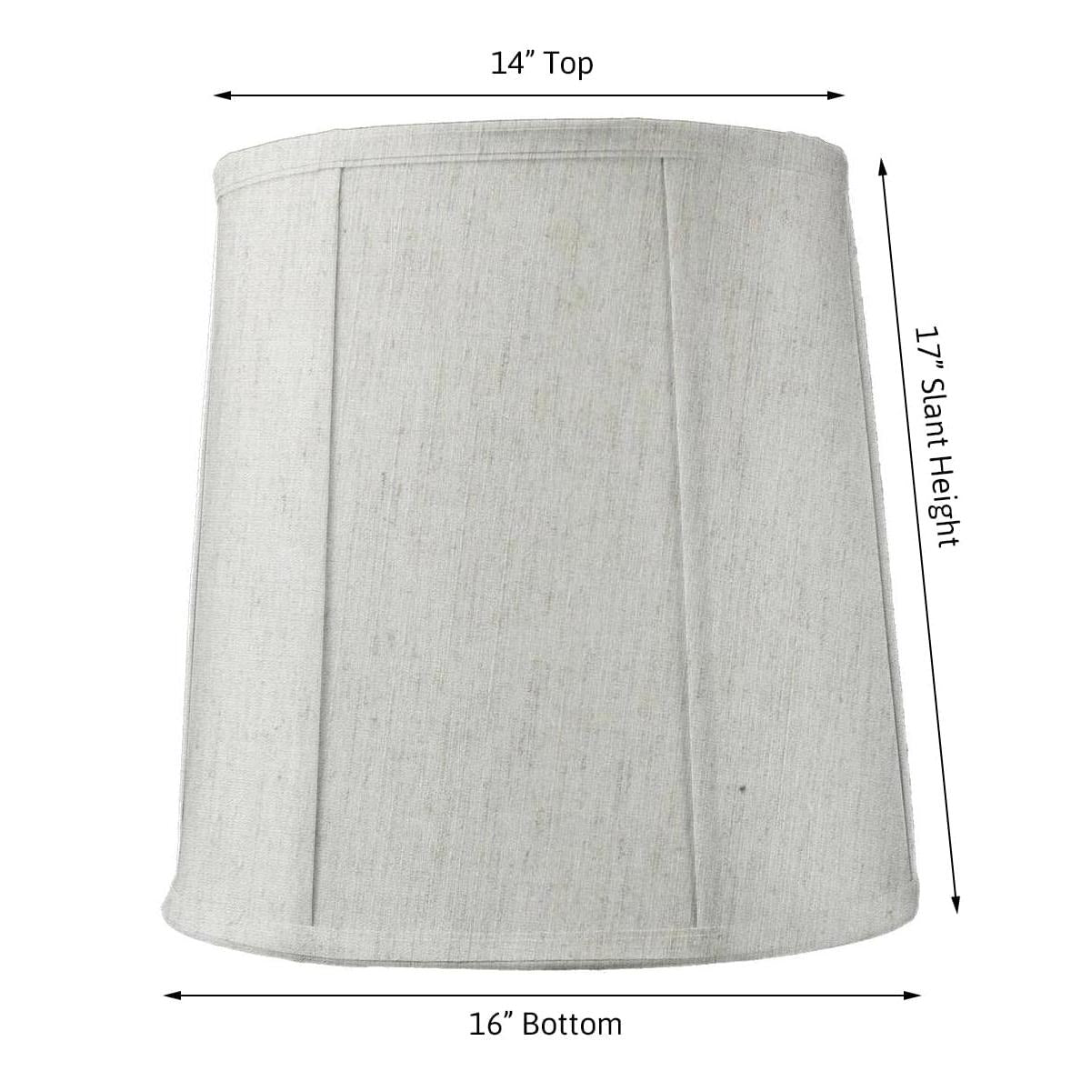 14"x16"x17" Tall Drum Lampshade Textured Oatmeal Fabric, Large Softback Cylinder for Tall Table Lamps