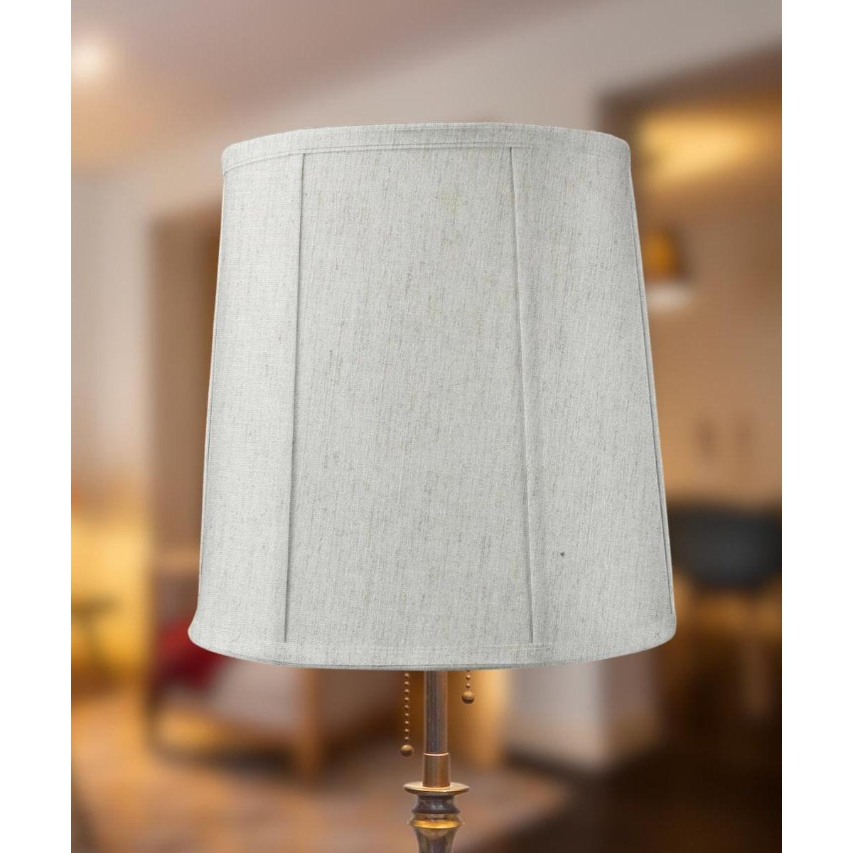 14"x16"x17" Tall Drum Lampshade Textured Oatmeal Fabric, Large Softback Cylinder for Tall Table Lamps