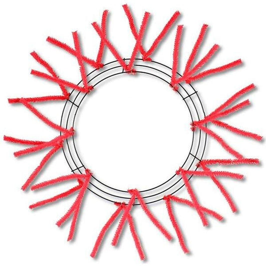 15-24" Pencil Work Wreath Form: Red