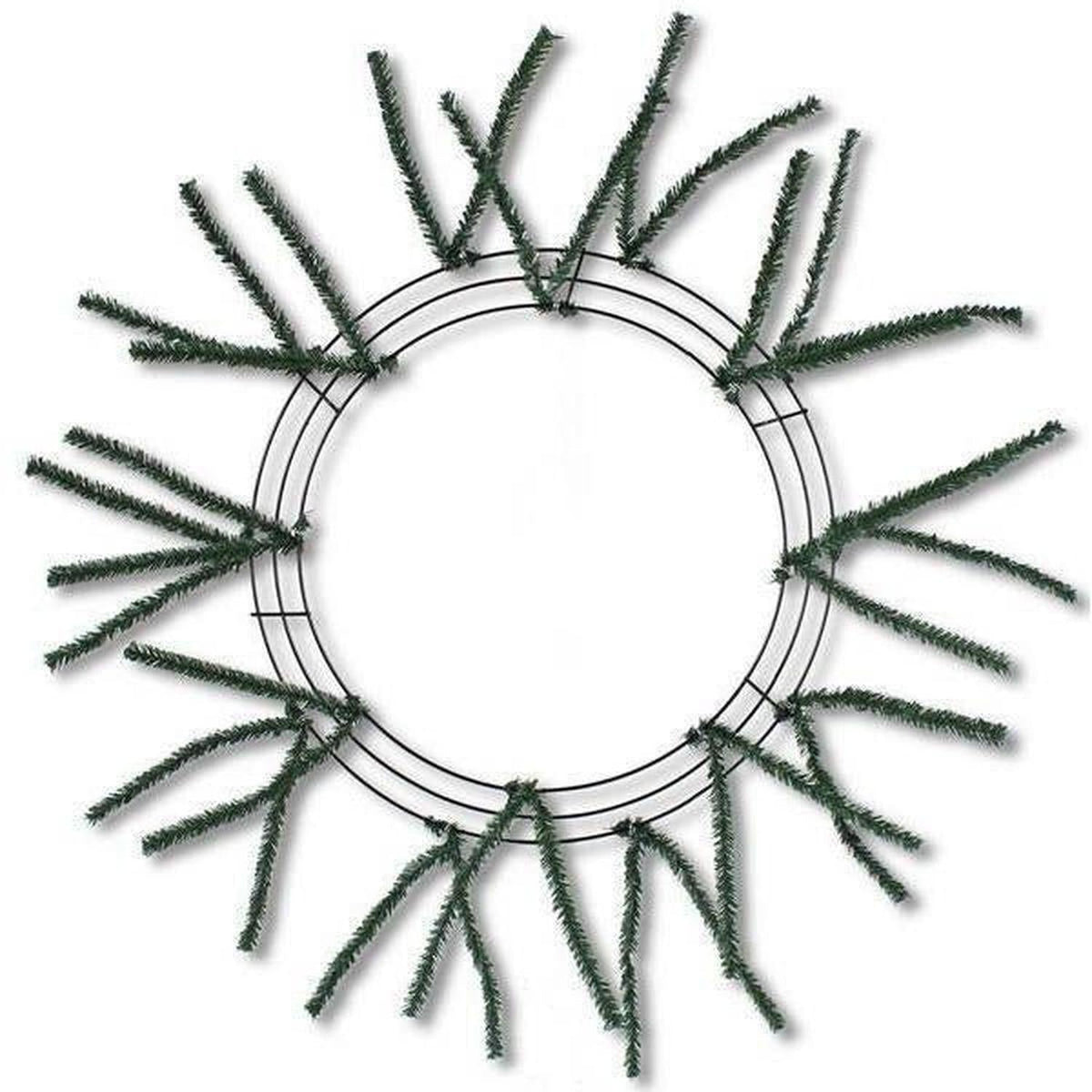 15-24" Pencil Work Wreath Form: Evergreen