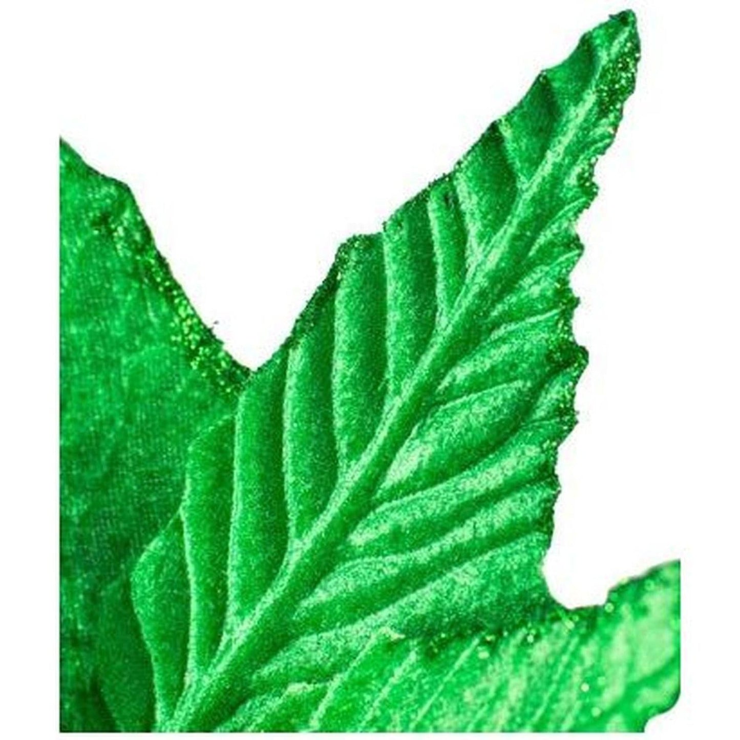 15" Velvet Poinsettia Pick: Green