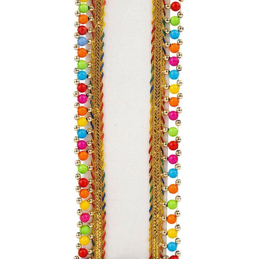 1.5" Beaded Candy Edge Ribbon: White (5 Yards)