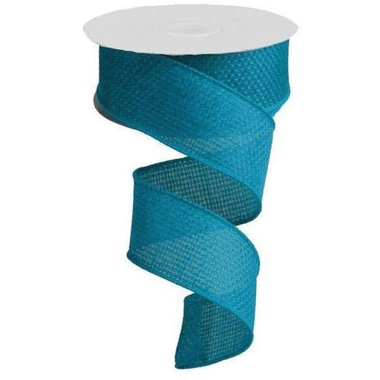 1.5" Burlap Turquoise Ribbon (10 Yards)