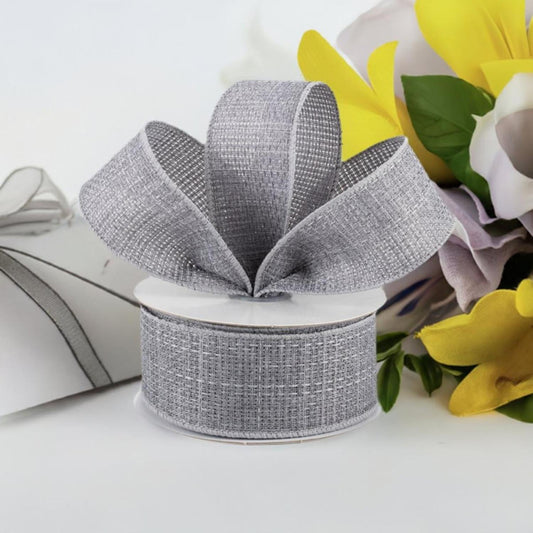 1.5" Cross Royal Ribbon: Grey (10 Yards)