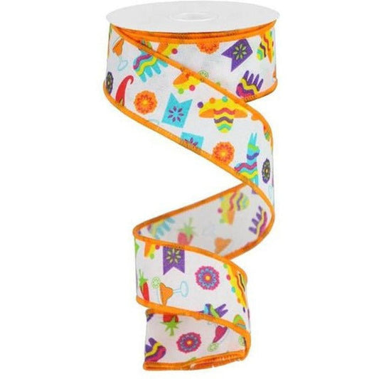 1.5" Fiesta Ribbon: White (10 Yards)