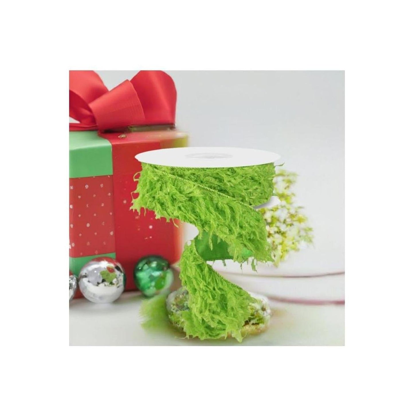 1.5" Furry Ribbon: Lime Green (10 Yards)