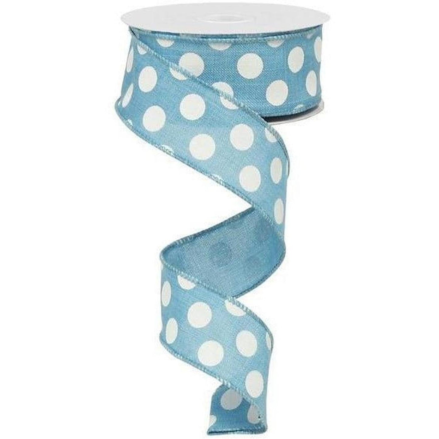 1.5" Medium Polka Dots Canvas Ribbon: Turquoise (10 Yards)
