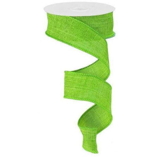 1.5" Royal Burlap Ribbon: Fresh Green  (10 Yards)
