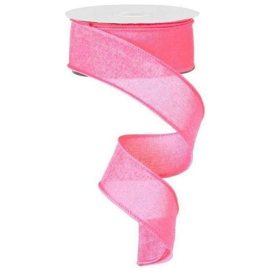 1.5" Royal Burlap Ribbon: Pink  (10 Yards)