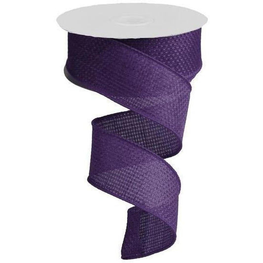 1.5" Royal Burlap Ribbon: Purple  (10 Yards)