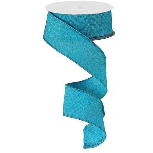 1.5" Royal Burlap Ribbon: Turquoise  (10 Yards)