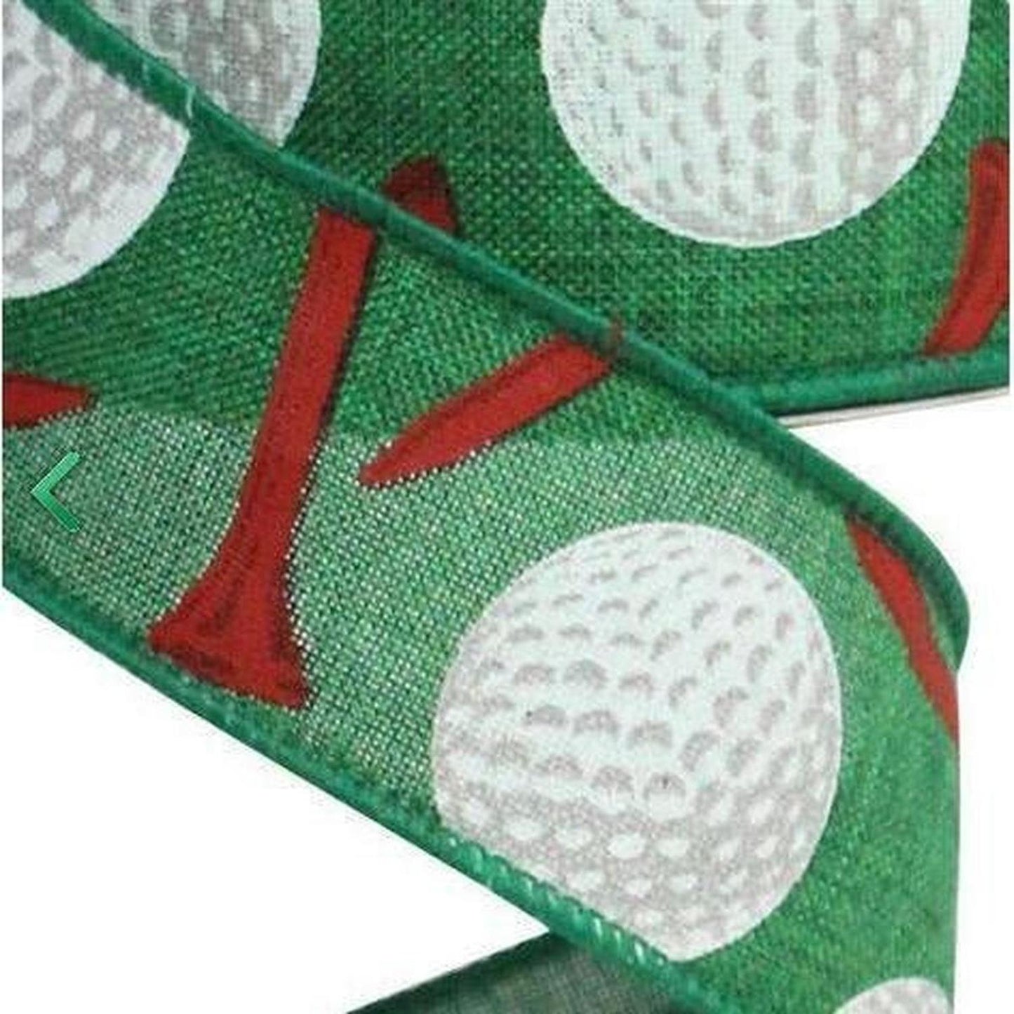 1.5" Royal Canvas Golf Balls & Tee Ribbon: Emerald Green (10 Yards)