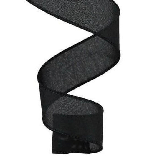 1.5" Royal Canvas Ribbon: Black (10 Yards)