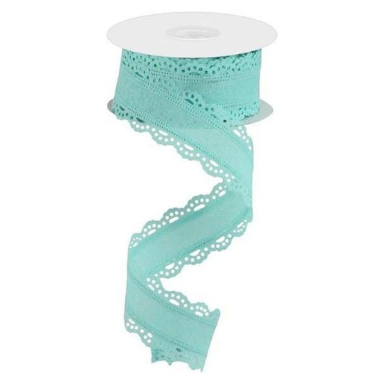 1.5" Scalloped Edge Ribbon: Ice Blue (10 Yard)