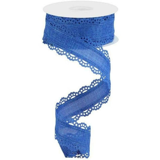 1.5" Scalloped Edge Ribbon: Royal Blue (10 Yard)