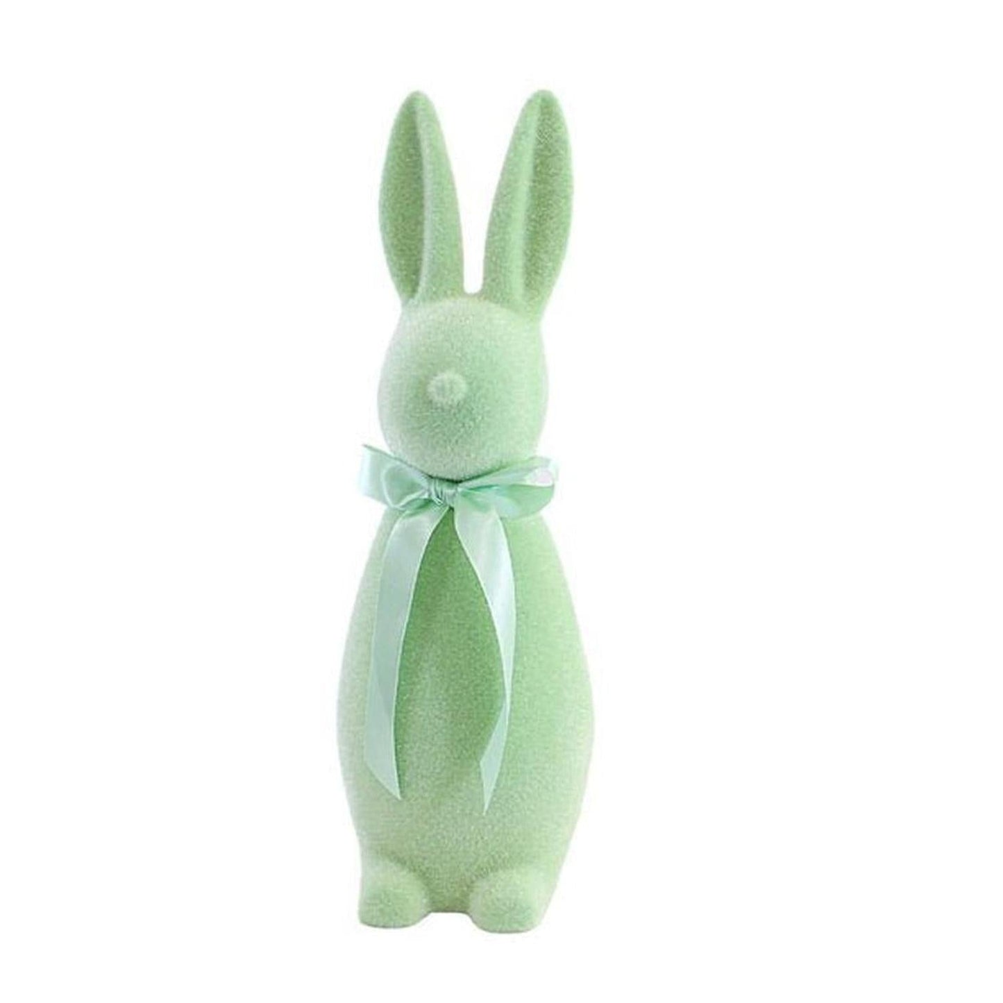 16" Flocked Button Nose Bunny (WH0134)