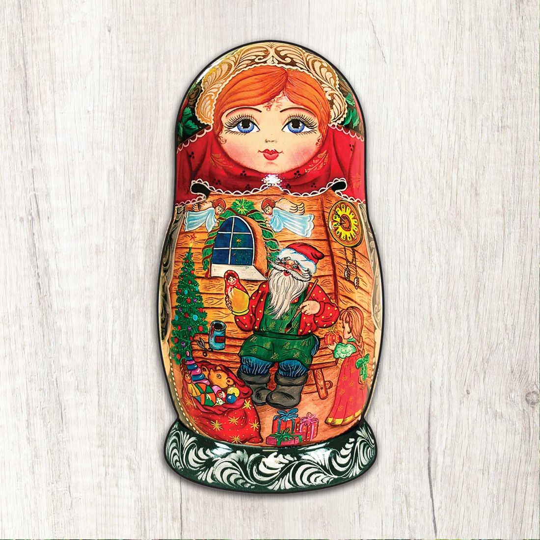 Nesting Doll Christmas Outdoor Decor Large Ornament by G. DeBrekht - Christmas Santa Snowman Decor - 8115015M