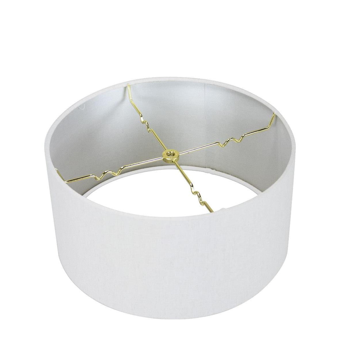 16"W 2 Light Swag Plug-In Pendant  White Linen Drum with Diffuser White Cord